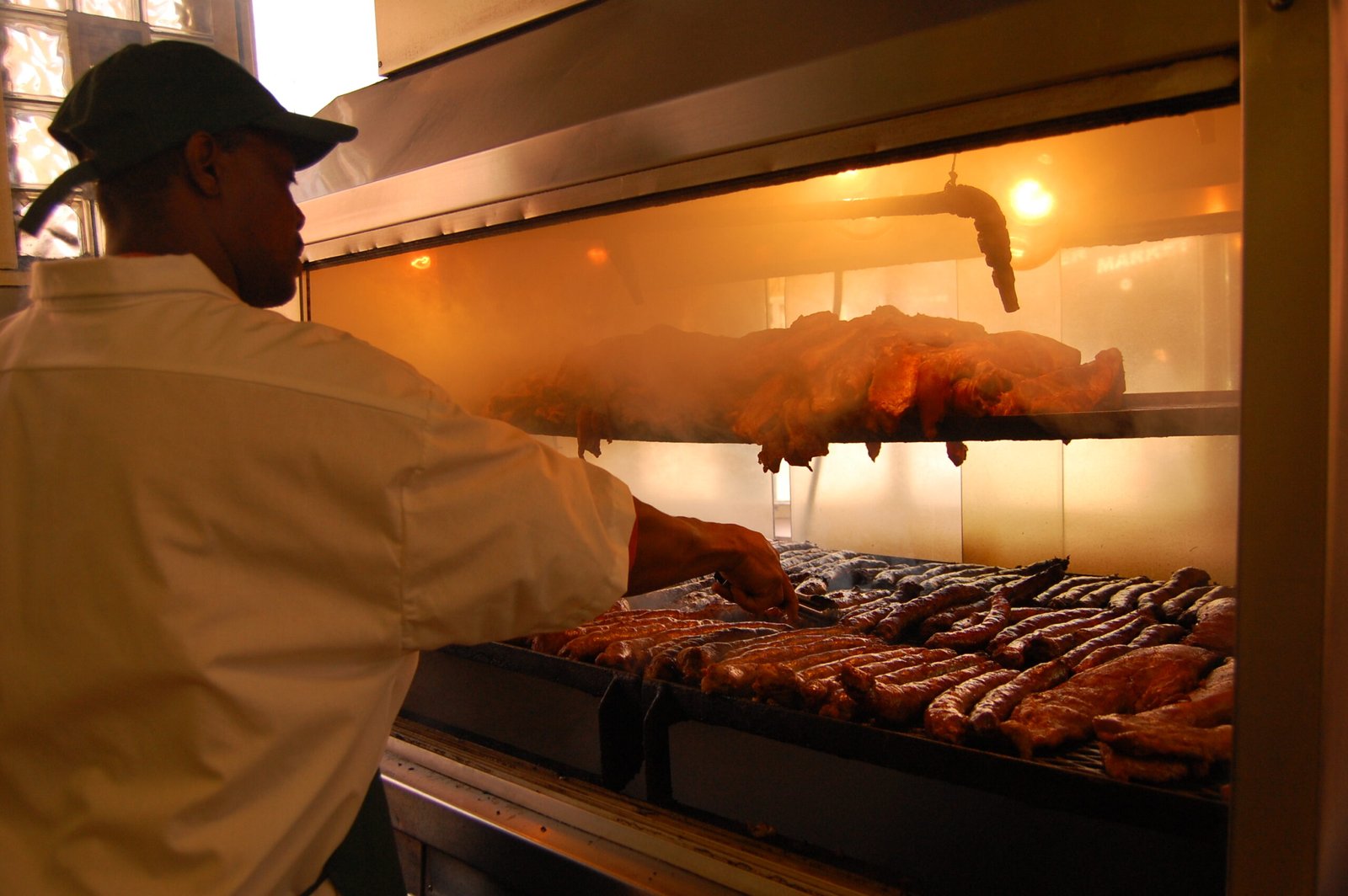 Commercial smoker operation illustrating smoker workflows